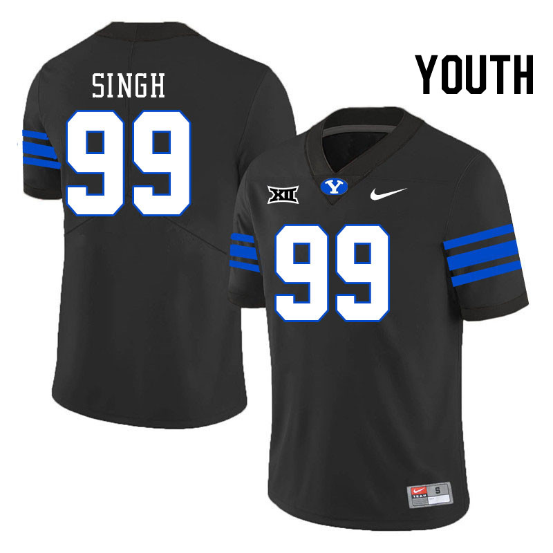 Youth #99 Joshua Singh BYU Cougars College Football Jerseys Stitched Sale-Black